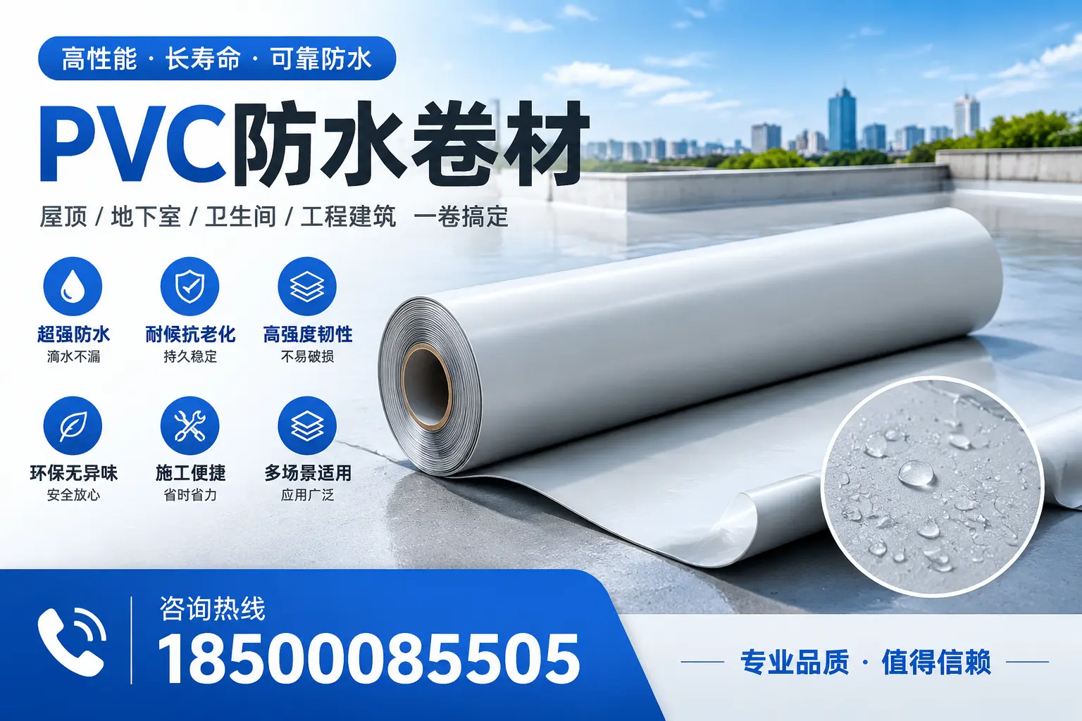 PVC防水卷材的防水效果评测,适合淮北的科学依据